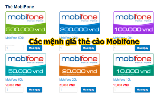 Điểm danh các mệnh giá thẻ cào Mobifone và cách dùng thẻ